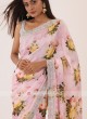 Satin Silk Pink Saree